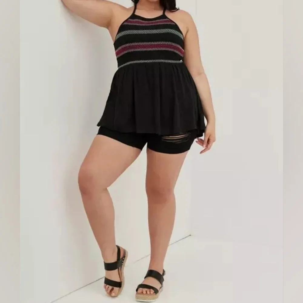 Torrid High Neck Babydoll Top (Torrid 00) - Picture 3 of 13